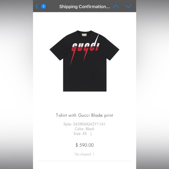 Gucci T-Shirt with Gucci Blade Print